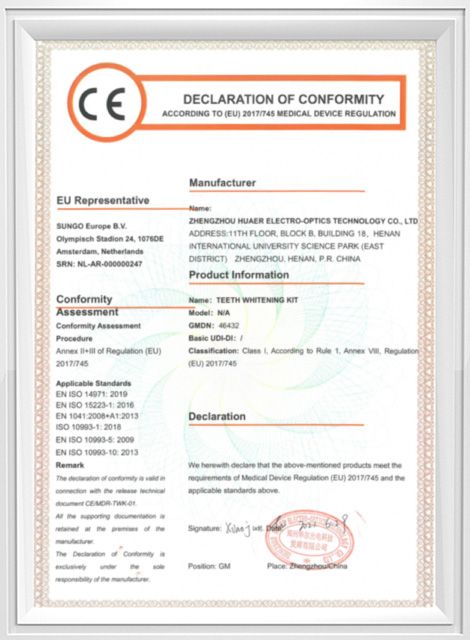 Набор для отбеливания с сертификатом CE